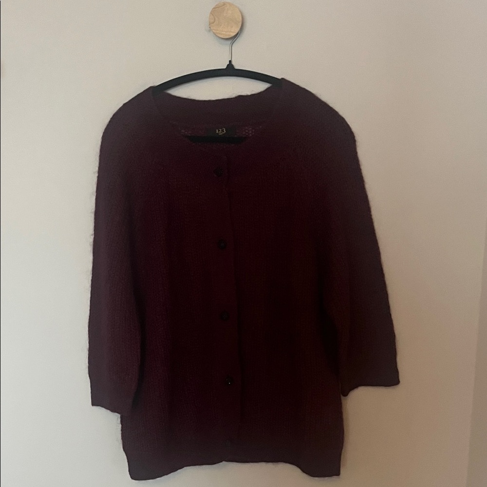 123PARIS burgundy /wine cardigan